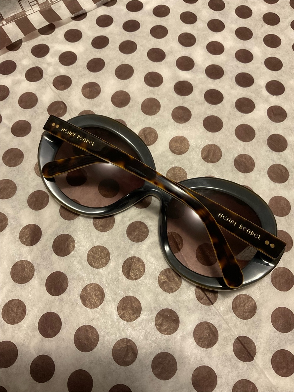 Henri Bendel Edie Sunglasses HB5195 Round Mod Tortoise with Case & Bag - Picture 7 of 16